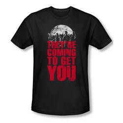 They'Re Coming To Get You - Mens Slim Fit T-Shirt In Black