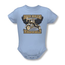 Here Comes Trouble - Onesie In Light Blue