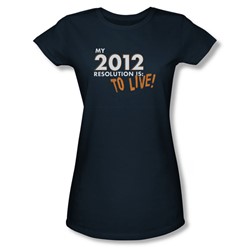 To Live! - Juniors Sheer T-Shirt In Navy
