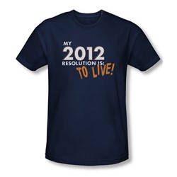 To Live! - Mens Slim Fit T-Shirt In Navy