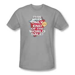 End Of The World Sale - Mens Slim Fit T-Shirt In Silver