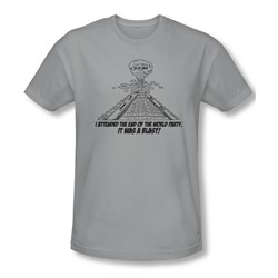 End Of The World Party - Mens Slim Fit T-Shirt In Silver