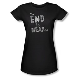 The End Is Near Ish - Juniors Sheer T-Shirt In Black