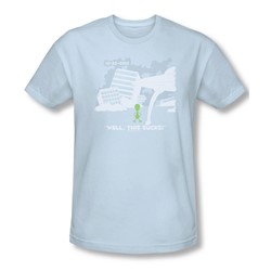 Late To The Party - Mens Slim Fit T-Shirt In Light Blue