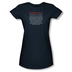 Ineptocracy - Juniors Sheer T-Shirt In Navy