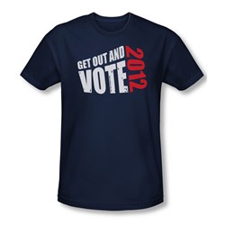 Get Out And Vote - Mens Slim Fit T-Shirt In Navy
