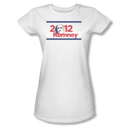 2012 Romney - Juniors Sheer T-Shirt In White