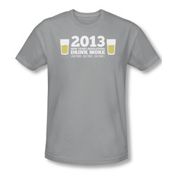 Drink More - Mens Slim Fit T-Shirt In Silver