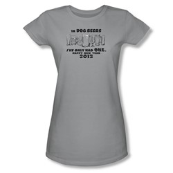 Dog Beers - Juniors Sheer T-Shirt In Silver