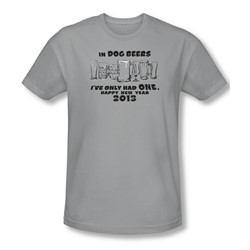 Dog Beers - Mens Slim Fit T-Shirt In Silver