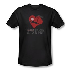 Popping The Question - Mens Slim Fit T-Shirt In Black