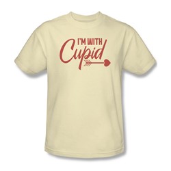 I'M With Cupid - Mens T-Shirt In Cream