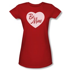 Be Mine - Juniors Sheer T-Shirt In Red