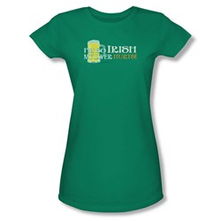 So Irish - Juniors Sheer T-Shirt In Kelly Green