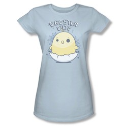 Eggstra Cute - Juniors Sheer T-Shirt In Light Blue
