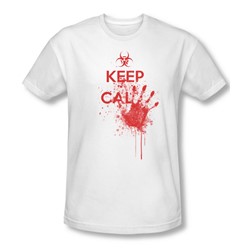 Funny Tees - Mens Keep Cal Fitted T-Shirt