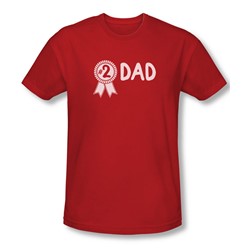 #2 Dad - Mens Slim Fit T-Shirt In Red
