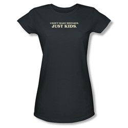 Kid Mistakes - Juniors Sheer T-Shirt In Charcoal