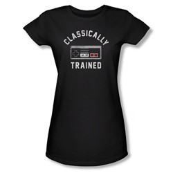 Classically Trained - Juniors Sheer T-Shirt In Black