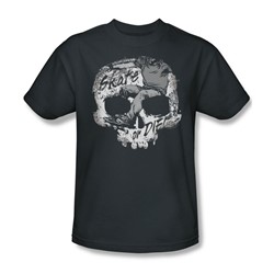 Skate Or Die Skull - Mens T-Shirt In Charcoal