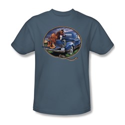 Horse With Truck - Mens T-Shirt In Slate