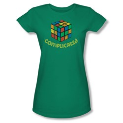 Complicated - Juniors Sheer T-Shirt In Kelly Green