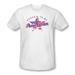 Proud To Be American - Mens Slim Fit T-Shirt In White