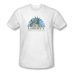 Liberty And Justice - Mens Slim Fit T-Shirt In White