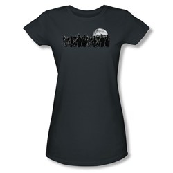 Zombie Moon - Juniors Sheer T-Shirt In Charcoal