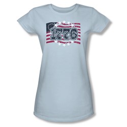 1776 - Juniors Sheer T-Shirt In Light Blue