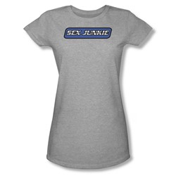 Sex Junkie - Juniors Sheer T-Shirt In Heather