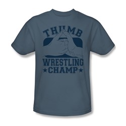 Thumb Wrestling Champ - Mens T-Shirt In Slate