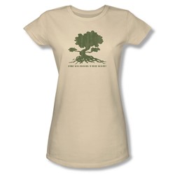 Funny Tees - Juniors Tree Hugger Sheer T-Shirt