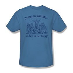 Jesus Is Coming - Mens T-Shirt In Carolina Blue
