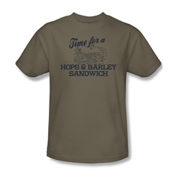 Hops And Barley - Mens T-Shirt In Safari Green