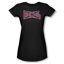 Rebel - Juniors Sheer T-Shirt In Black