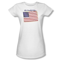 Proudly Pledge - Juniors Sheer T-Shirt In White