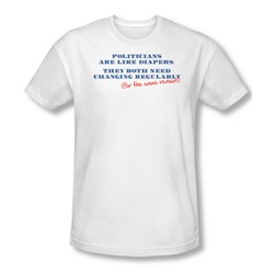 Politician'S Diapers - Mens Slim Fit T-Shirt In White