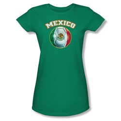 Mexico - Juniors Sheer T-Shirt In Kelly Green