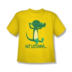 Not Listening - Big Boys T-Shirt In Yellow