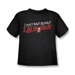 I Am Trouble - Little Boys T-Shirt In Black