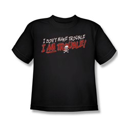 I Am Trouble - Big Boys T-Shirt In Black