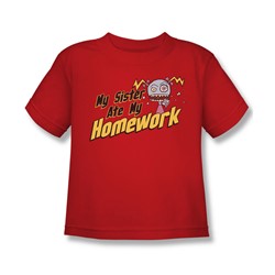 My Sister Ate My Homework - Little Boys T-Shirt In Red