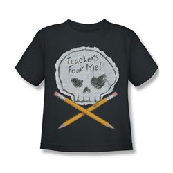Teachers Fear Me - Little Boys T-Shirt In Charcoal