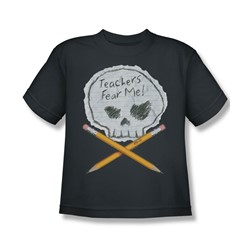 Teachers Fear Me - Big Boys T-Shirt In Charcoal