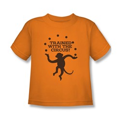 Trained With The Circus - Little Boys T-Shirt In Orange