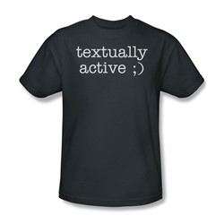 Textually Active - Mens T-Shirt In Charcoal