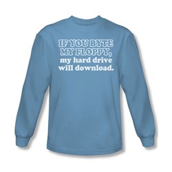 Byte My Floppy - Mens Longsleeve T-Shirt In Carolina Blue