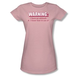 I Have An Attitude - Juniors Sheer T-Shirt In Pink
