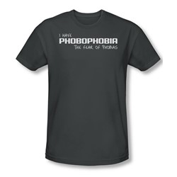 Phobophobia - Mens Slim Fit T-Shirt In Charcoal